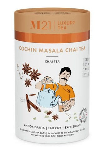 Metropolitan Tea M21 Cochin Masala Chai Tea Can Of 24 Bags