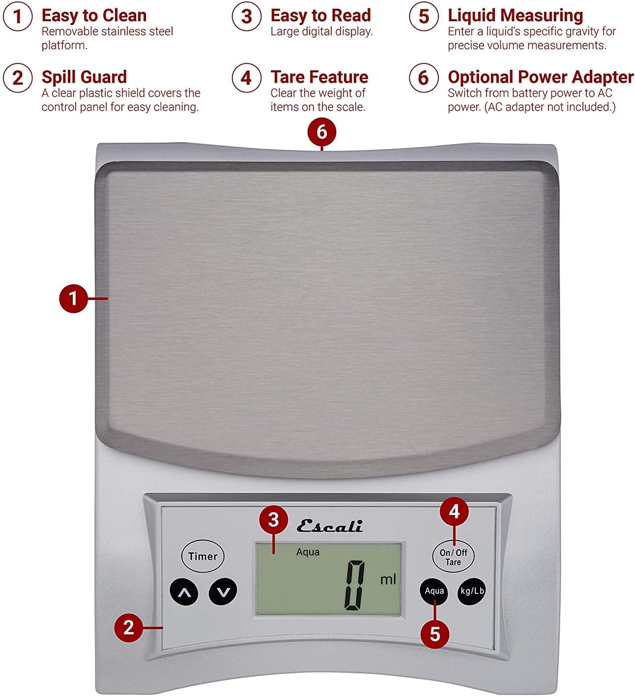 Escali Aqua Digital Kitchen Scale