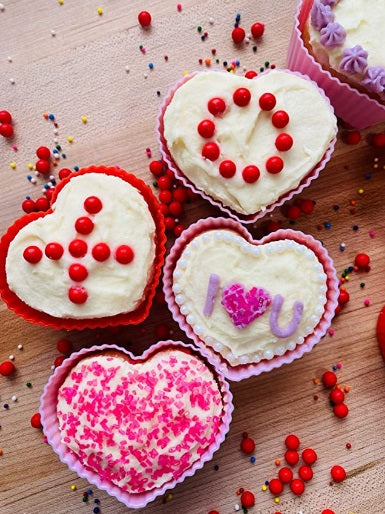 Bakelicious Set of 12 Silicone Heart Cupcake Baking Cups