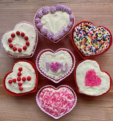 Bakelicious Set of 12 Silicone Heart Cupcake Baking Cups