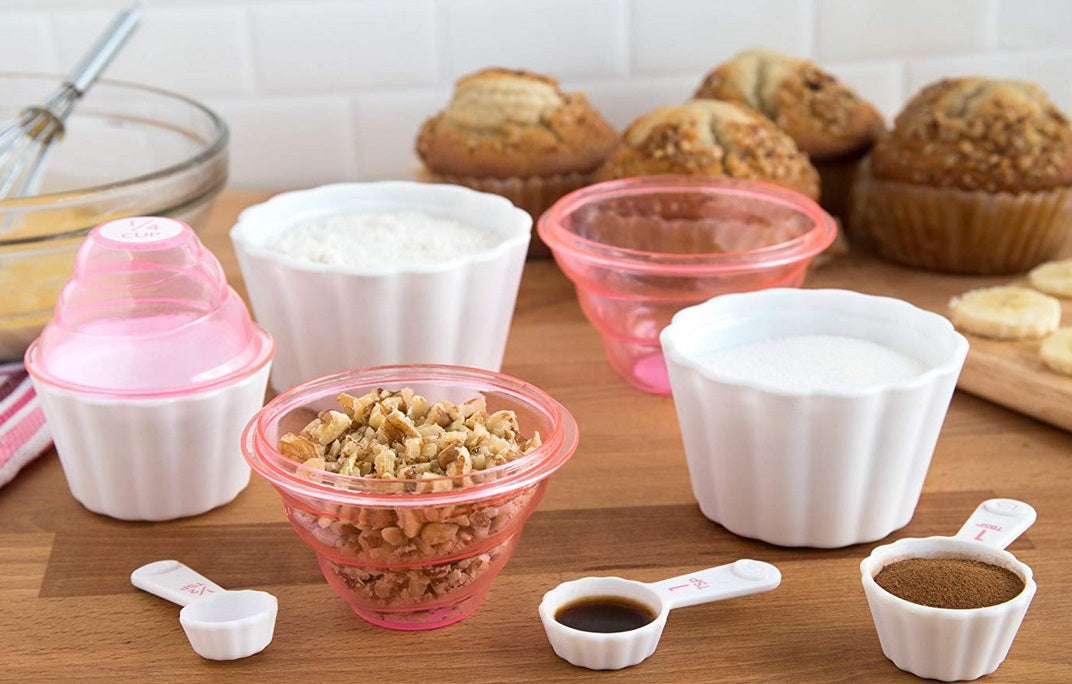 Bakelicious 9-in-1 Pink Measuring Cup &amp; Spoon Set