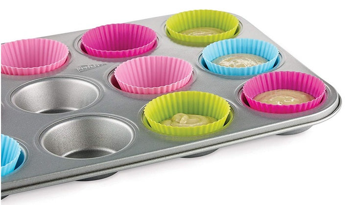 Bakelicious Set of 12 Silicone Cupcake Baking Cups