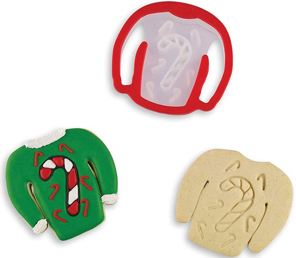 Bakelicious Candy Cane Ugly Sweater Cookie Cutter