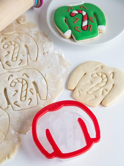 Bakelicious Candy Cane Ugly Sweater Cookie Cutter