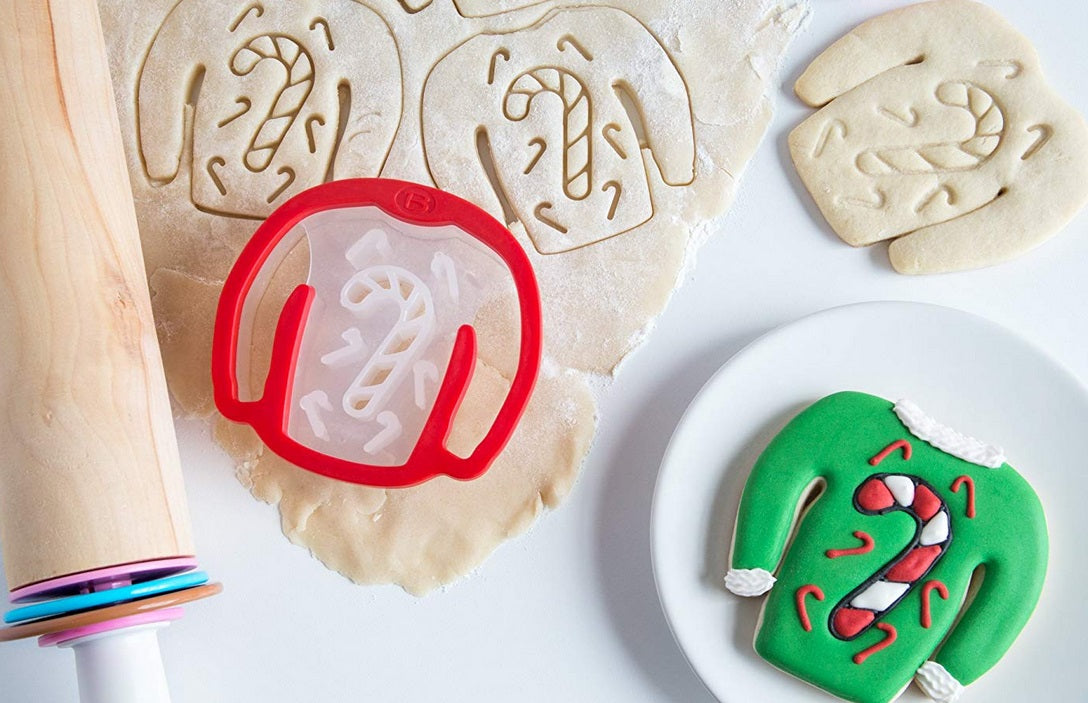 Bakelicious Candy Cane Ugly Sweater Cookie Cutter