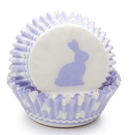 Fox Run Purple Gingham Bunny Baking Cup Set of 50