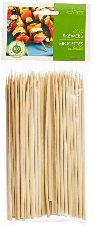 Fox Run Pack of 100 6" Bamboo Skewers