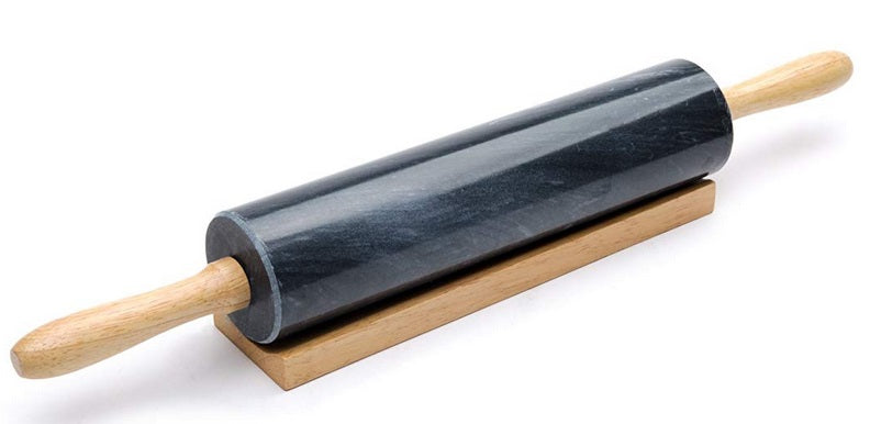 Fox Run Black Marble Rolling Pin 10"