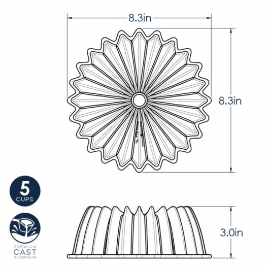 Nordic Ware Brilliance Bundt Cake Pan 5-Cup