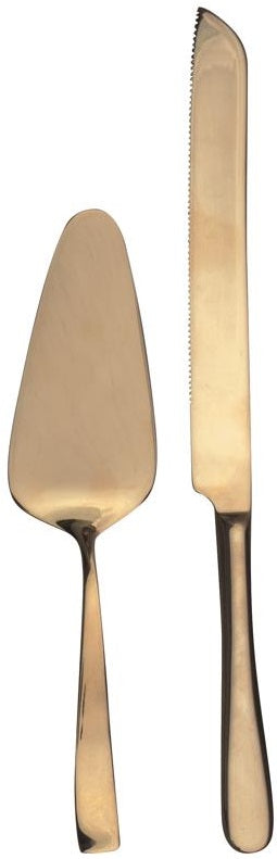 Natural Living Cake Serving Set with Gold Finish