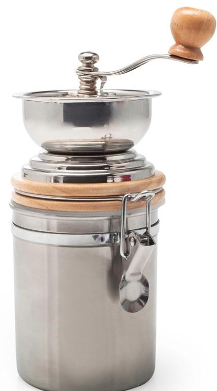 Danesco Stainless Steel Manual Coffee Grinder with Canister