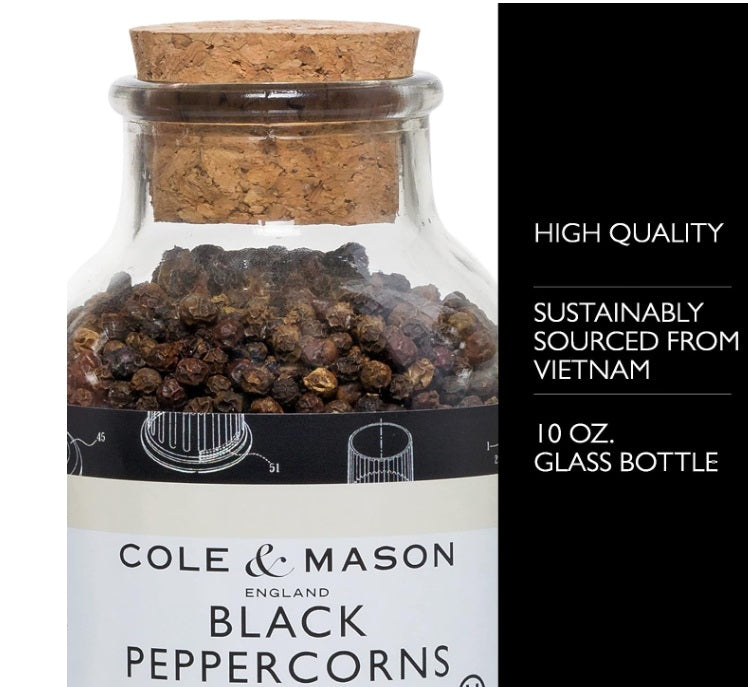 Cole & Mason Large Black Peppercorn Refill 10oz