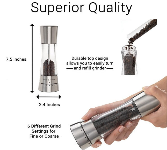 Cole & Mason Derwent Stainless Steel Pepper Mill