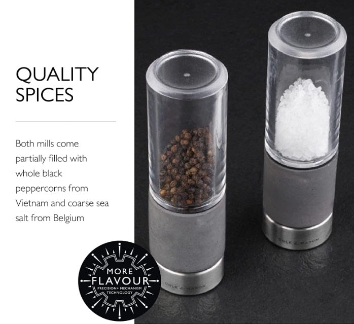 Cole & Mason Regent Concrete Salt & Pepper Mill Set