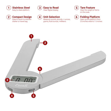 Escali Savu Digital Space Saving Kitchen Scale