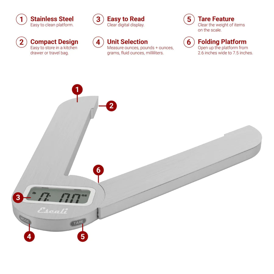 Escali Savu Digital Space Saving Kitchen Scale