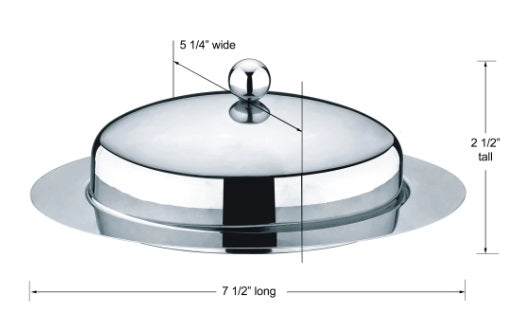 Cuisinox Oval Stainless Steel Butter Dish