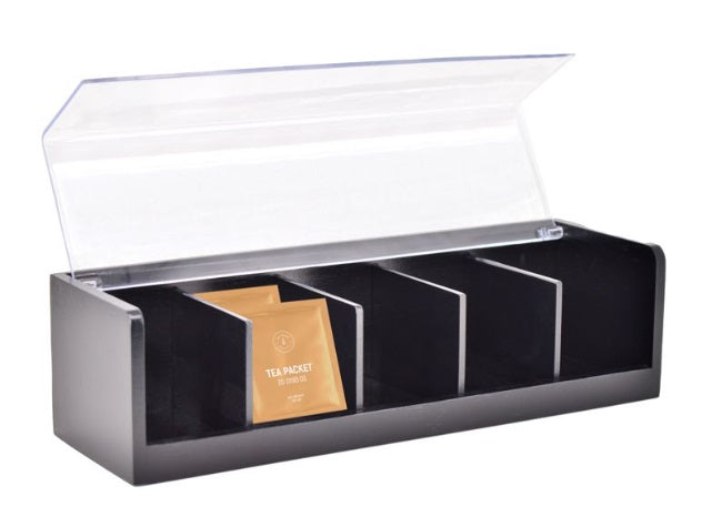 Danesco Ch&#39;a Tea Black Bamboo Tea Bag Organizer