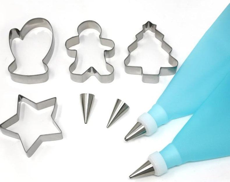 Danesco Christmas Cookie Cutter & Decorating Set