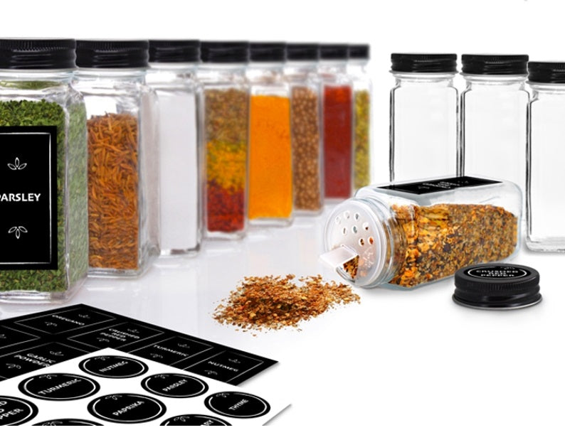 Danesco Spice Jar Set of 12 with Labels