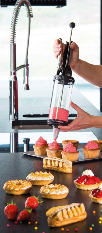 DeBuyer Le Tube Pastry Gun Cookie Press with 13 Cookie Discs