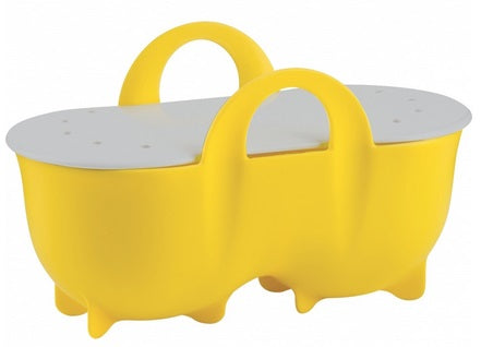 Trudeau Silicone Double Egg Poacher with Lid