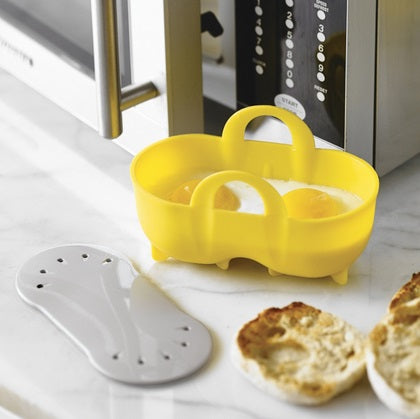 Trudeau Silicone Double Egg Poacher with Lid