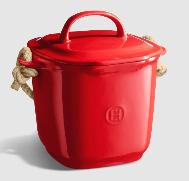 Emile Henry Compost Bin Burgundy Red