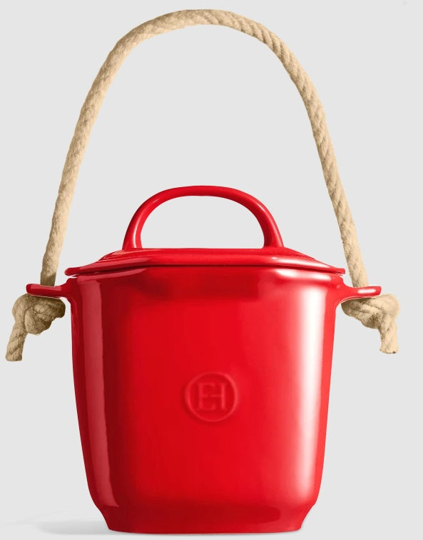 Emile Henry Compost Bin Burgundy Red