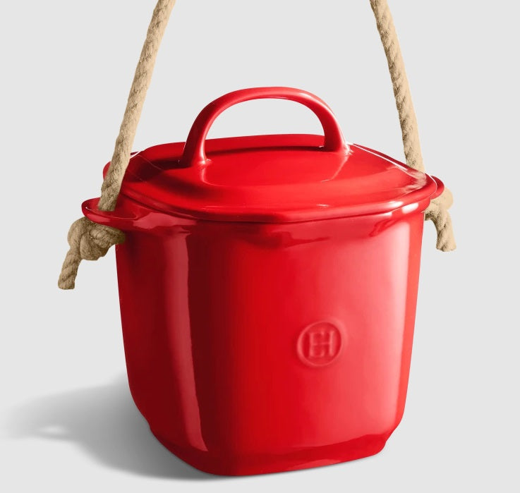 Emile Henry Compost Bin Burgundy Red