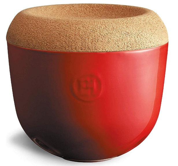 Emile Henry Garlic Pot Burgundy Red