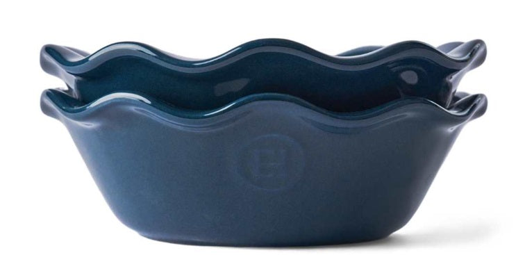 Emile Henry Mini Pie Dish Set of 2 Ebene Blue