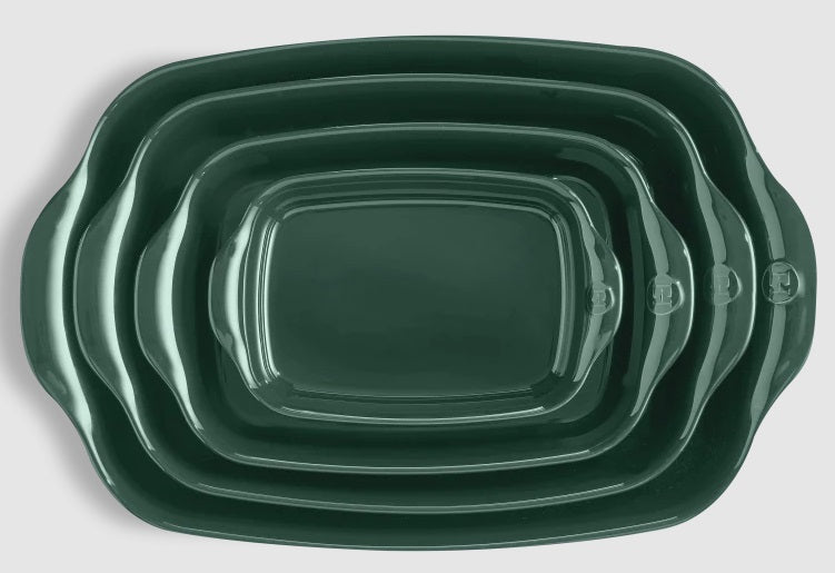 Emile Henry Medium Rectangular Baking Dish Cedar Green