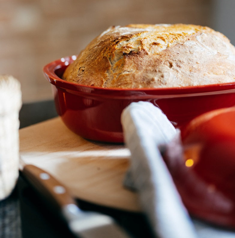 Emile Henry Artisan Loaf Bread Baker Burgundy Red