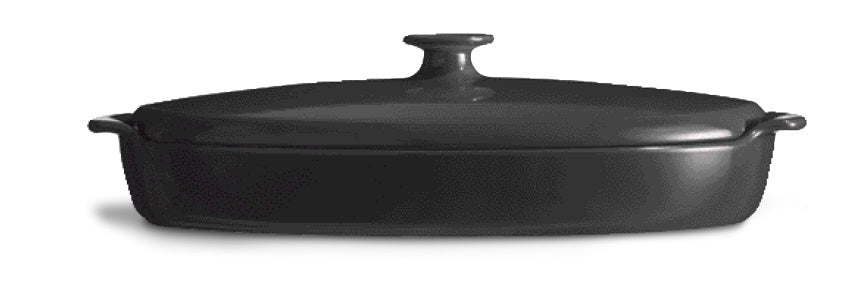 Emile Henry Fish Steamer Charcoal Black