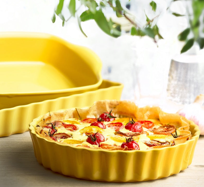 Emile Henry Deep Tart Dish Provence Yellow