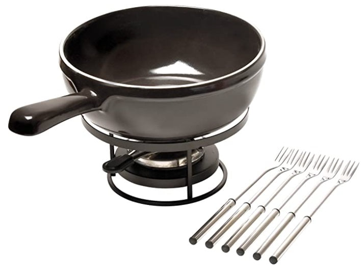 Emile Henry Cheese Fondue Set Charcoal Black