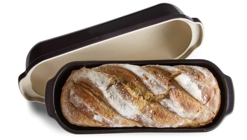 Emile Henry Large Bread Loaf Baker Charcoal Black