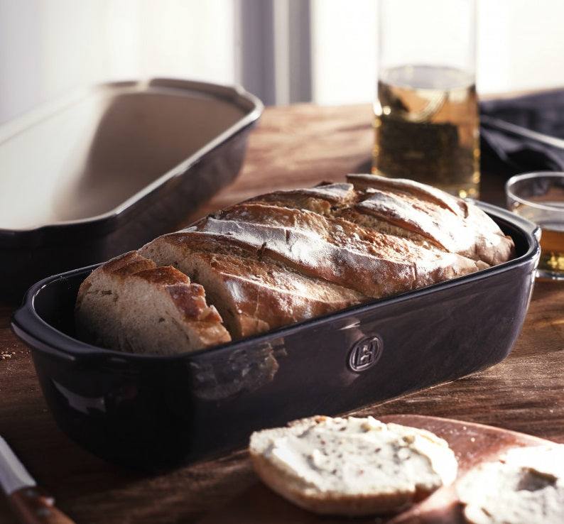 Emile Henry Large Bread Loaf Baker Charcoal Black