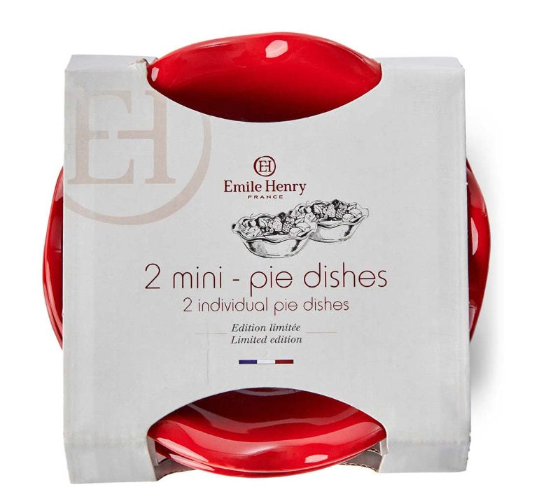 Emile Henry Mini Pie Dish Set of 2 Burgundy Red