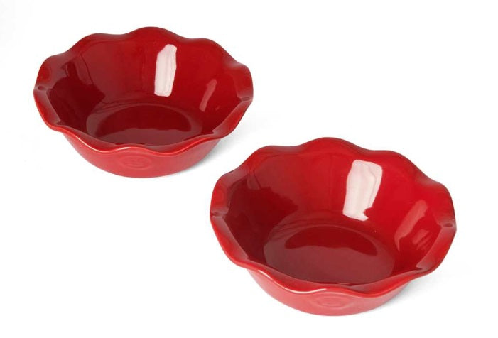 Emile Henry Mini Pie Dish Set of 2 Burgundy Red