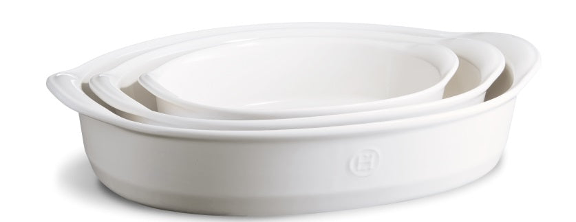 Emile Henry Oval Baking Dish Flour White