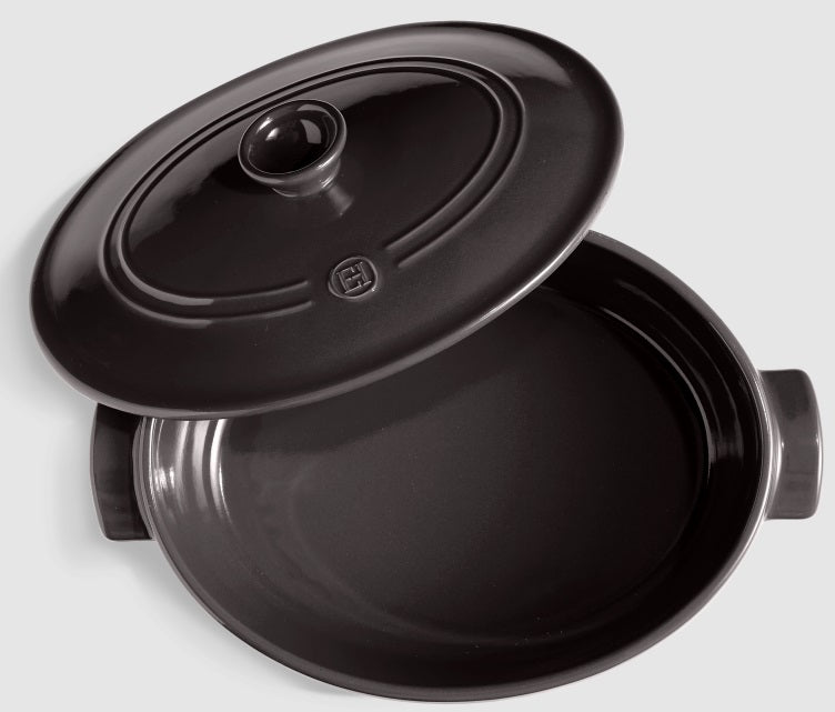 Emile Henry Oval Casserole 6L Charcoal Black