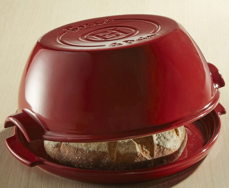 Emile Henry Round Bread Baker Burgundy Red