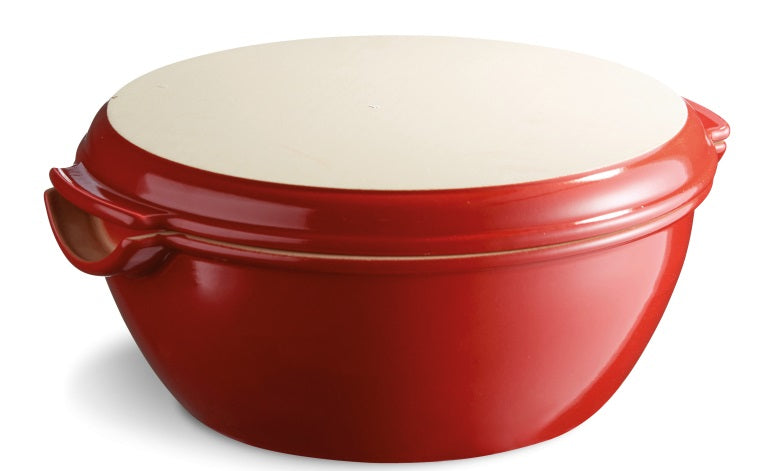 Emile Henry Round Bread Baker Burgundy Red