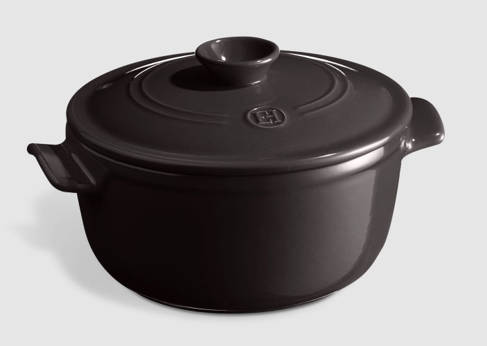 Emile Henry Round Stewpot Casserole 2.5L Charcoal