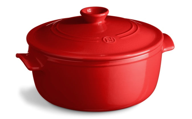 Emile Henry Round Stewpot Casserole 4L Burgundy Red