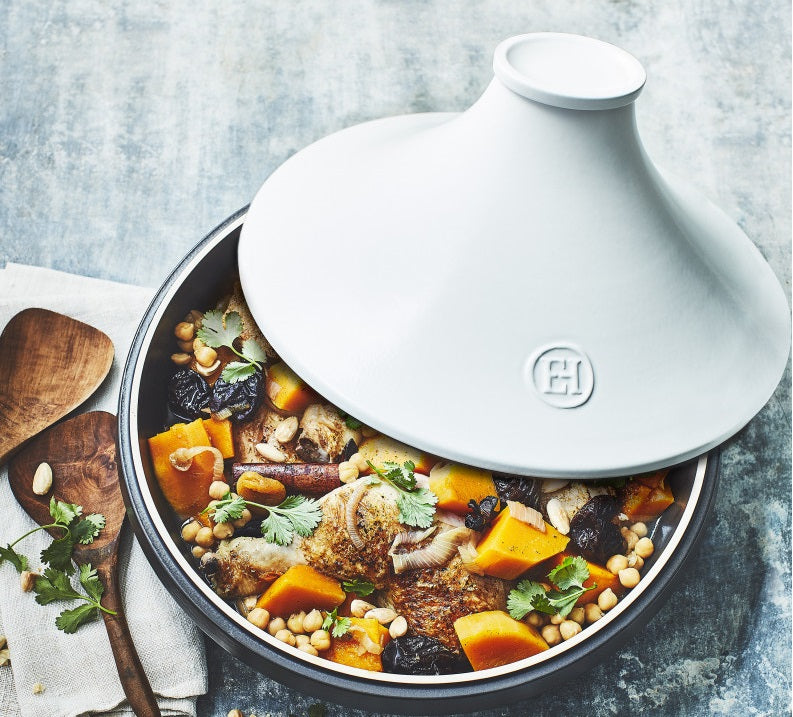 Emile Henry Delight Large Tagine White & Slate 4L