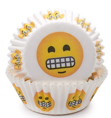 Fox Run Grin Emoji Baking Cup Set of 50