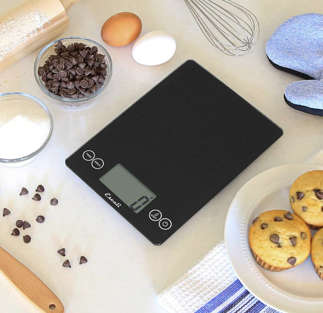 Escali Arti Digital Glass Kitchen Scale Black Obsidian